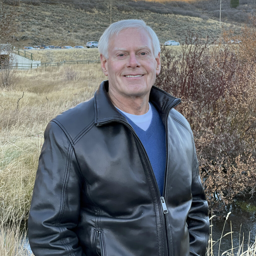 Jay Flatley in a leather jacket