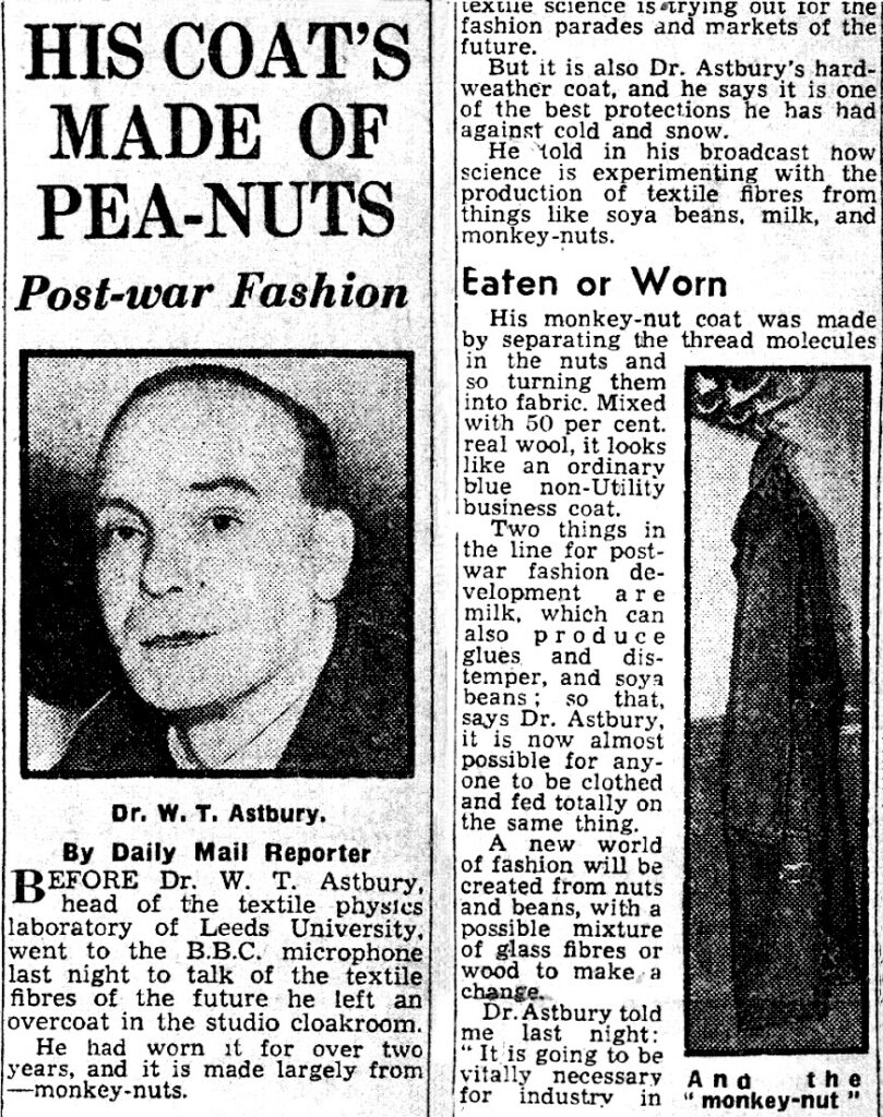 newspaper clipping featuring William Astbury 