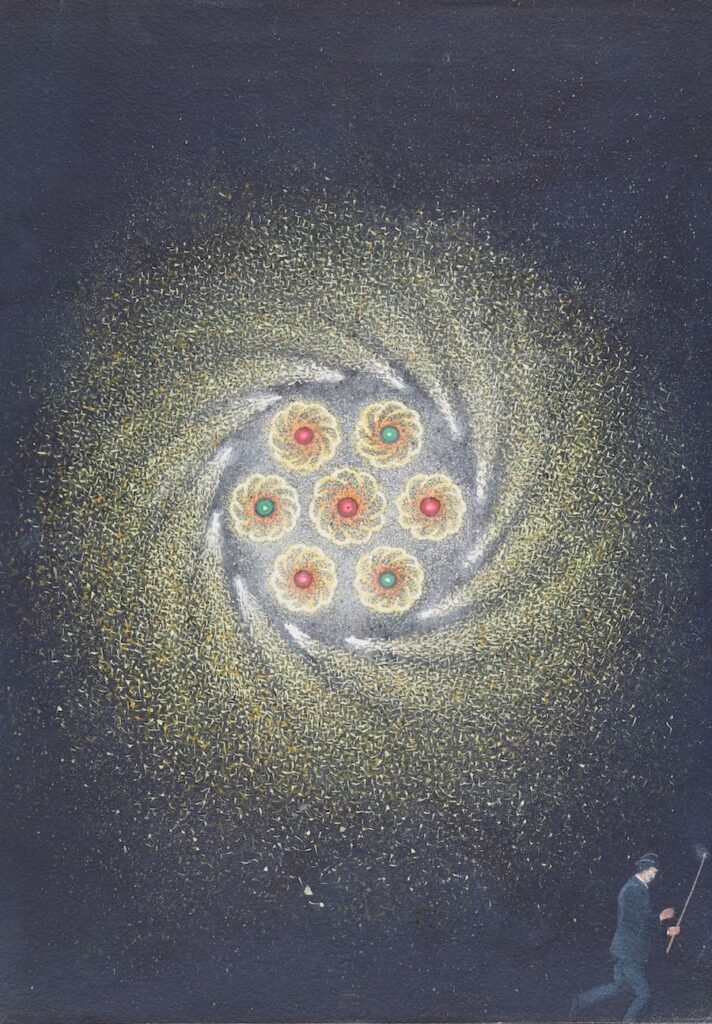 Gouache paintings of C.T. Brock & Co.’s Crystal Palace Fireworks, ca. 1890