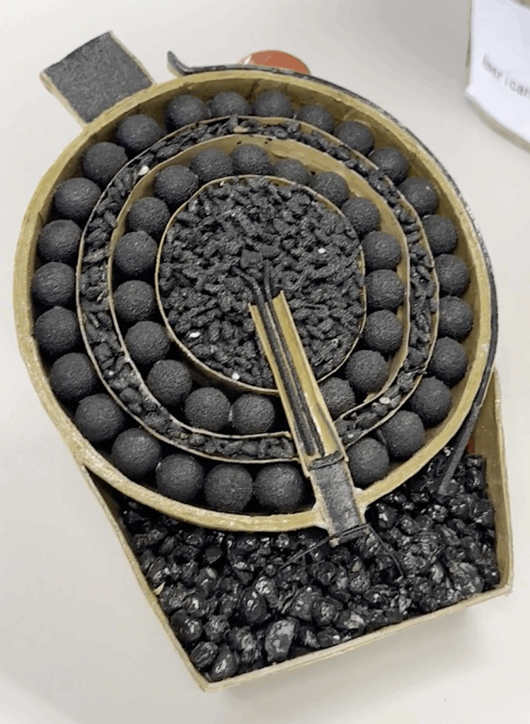 View of the inside of a 16” American Wholesale Inert Shell.