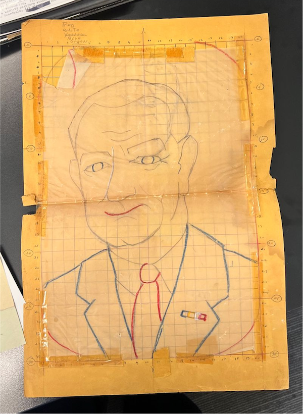 Sketch for a set piece honoring President Lyndon B. Johnson, 1964.