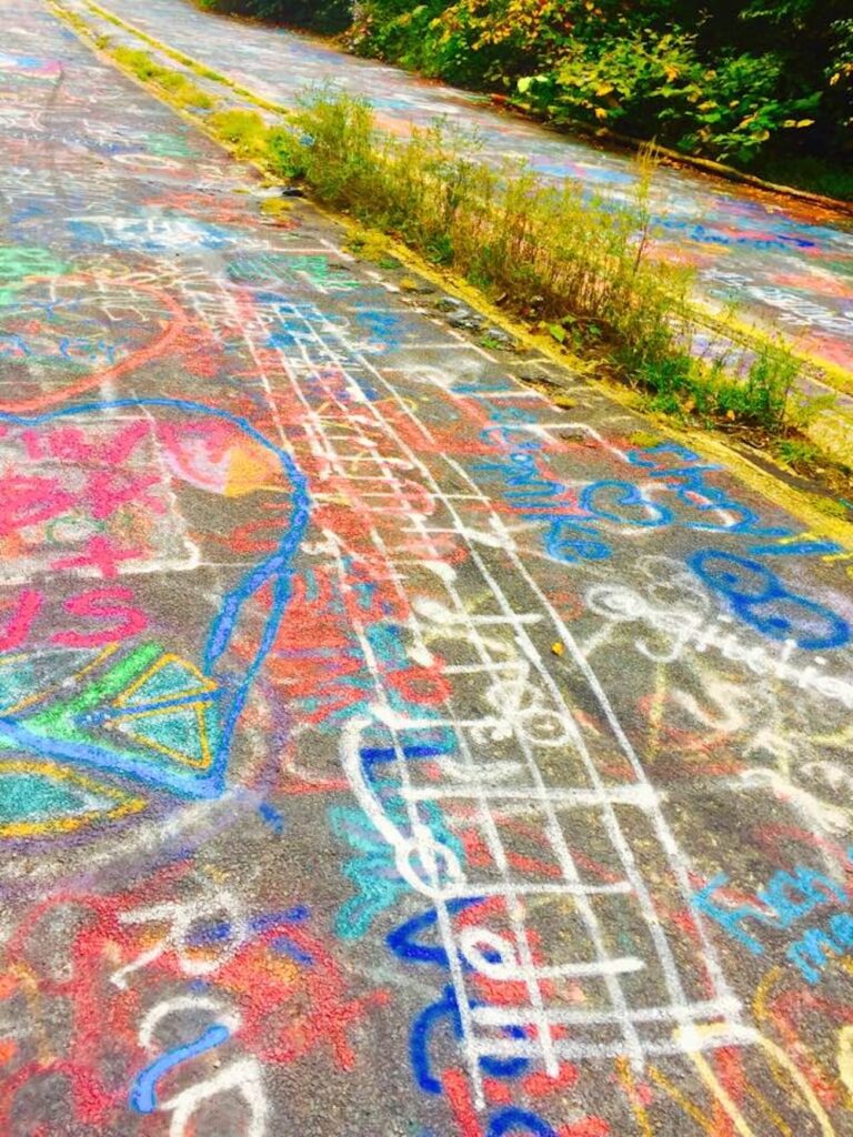 photo of the Graffiti Highway near Knoebels Amusement Resort in PA