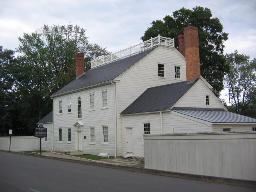 The Joseph Priestley House as seen from the road