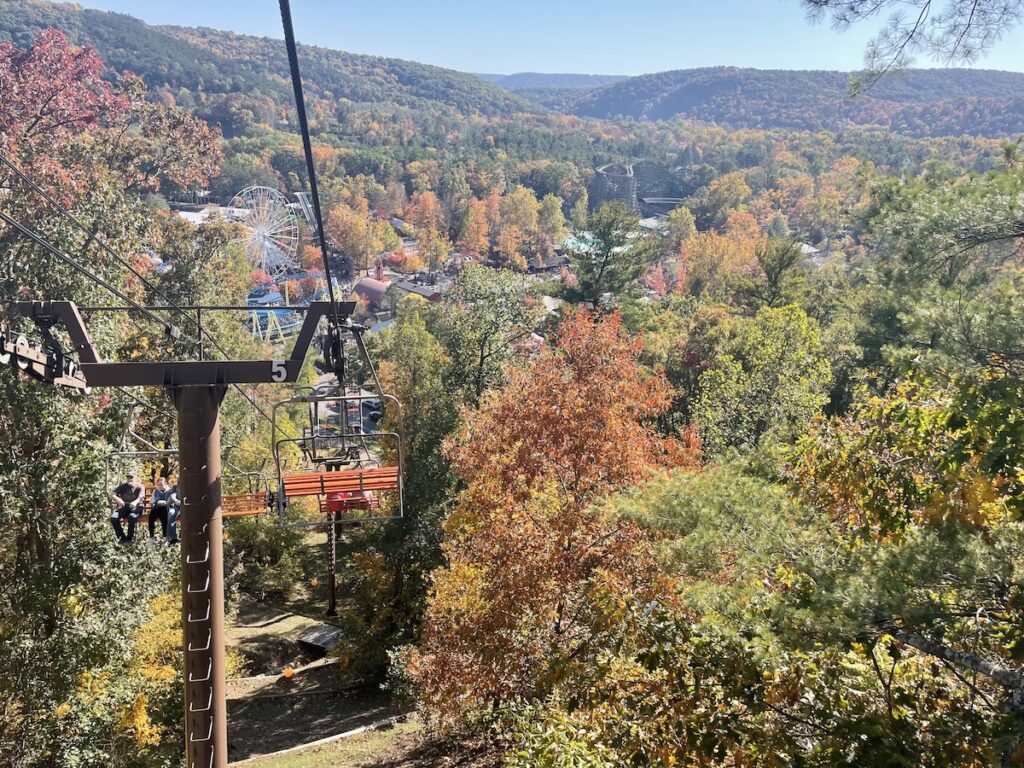 photo of the view from the ski lift at Knoebels