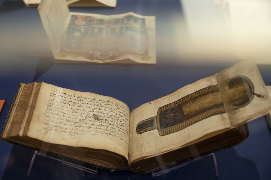 rare book on fireworks from the 1500s on display at the Science History Institute