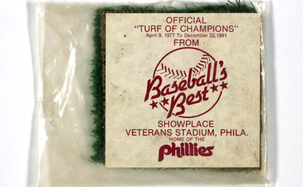 package of astroturf sample labeled "Baseball's Best"