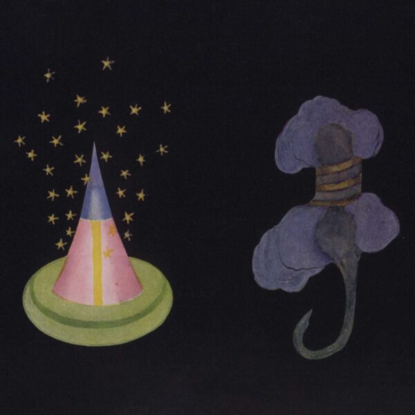 colorful illustrations depicting “thought-forms” made visible through clairvoyance captured from two mourners