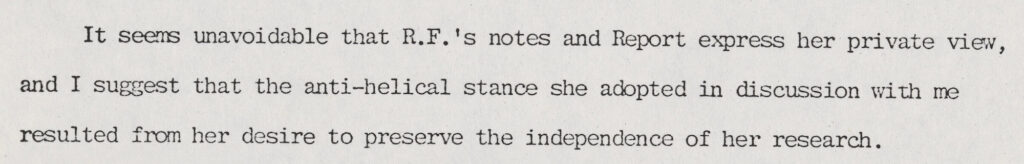 typed excerpt from a draft of a paper on DNA by Maurice Wilkins