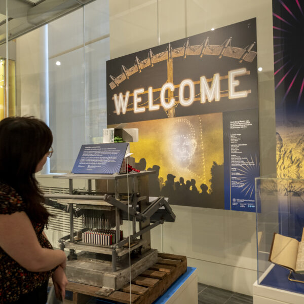 visitor viewing fireworks history exhibition