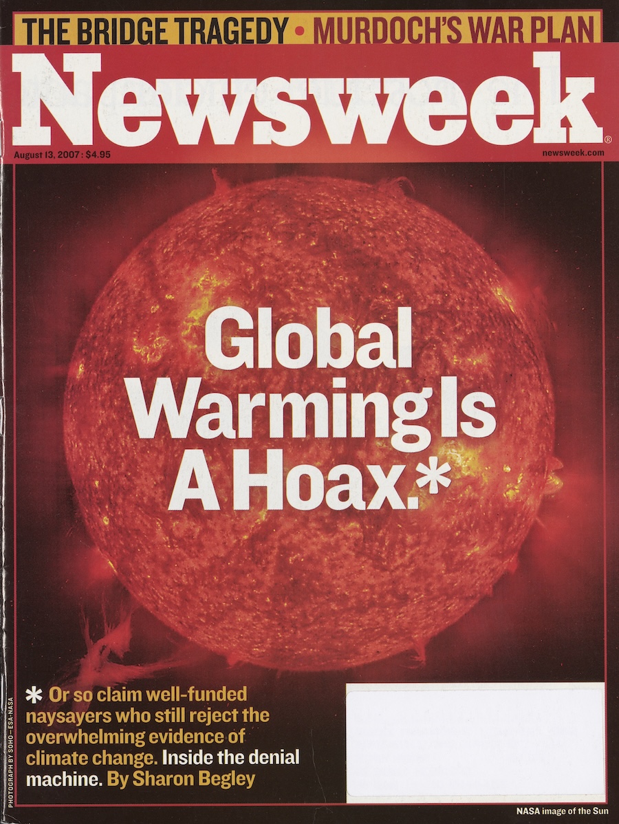 Newsweek magazine cover featuring an image of the sun