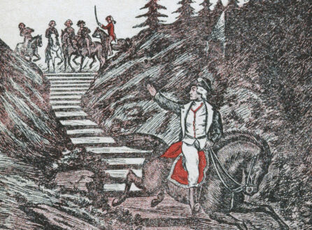 illustration of a knight on horseback