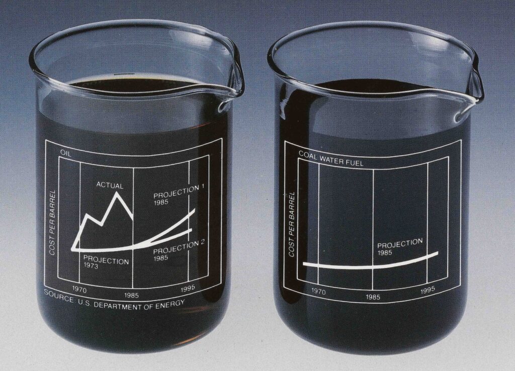2 beakers filled with a black liquid