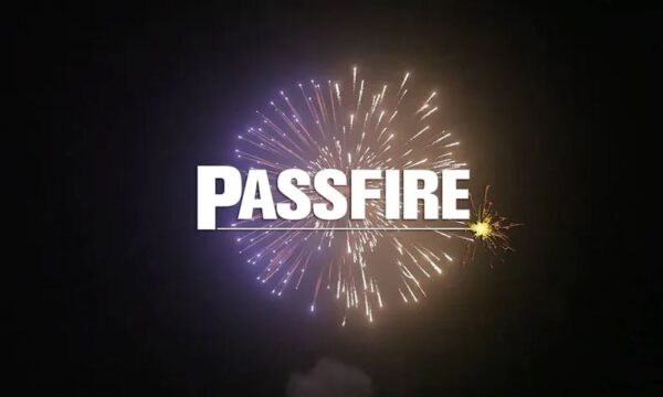 firework with the word "Passfire" over a black field