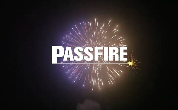 firework with the word "Passfire" over a black field