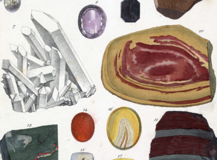 color illustration of quartz samples