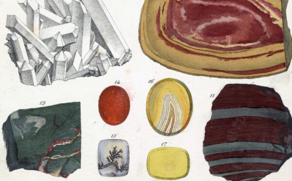color illustration of quartz samples