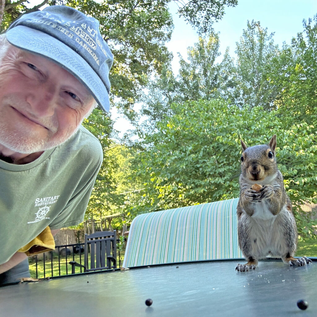 Scott McRobert selfie with squirrel