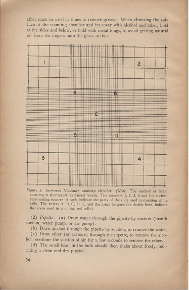 illustration of a counting chamber for counting blood cells
