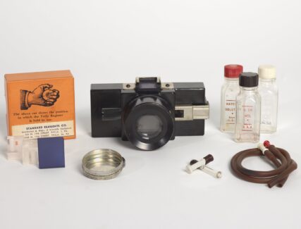 Hemoglobinometer used in the early 20th century to measure hemoglobin levels in blood, ca. 1940.