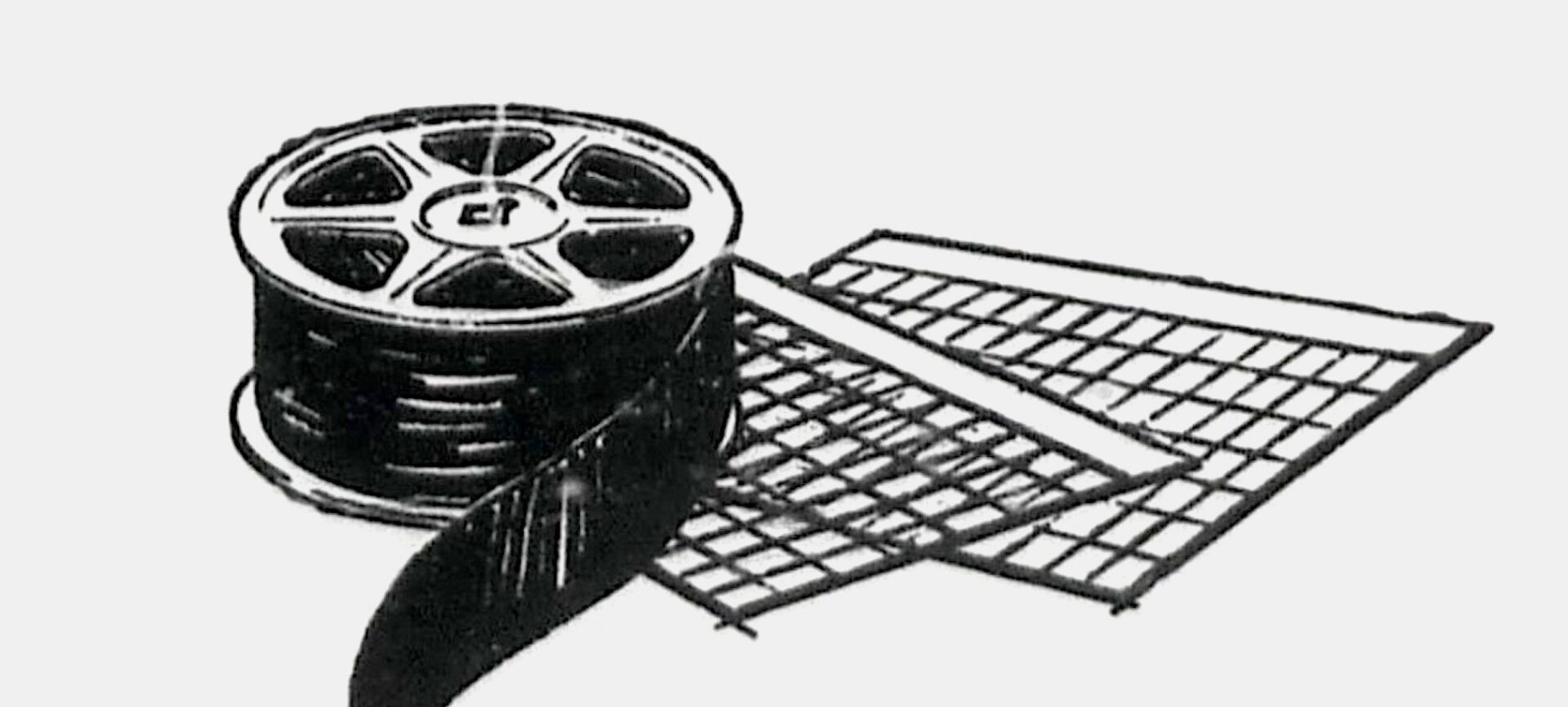 illustration of a film reel and contact sheets