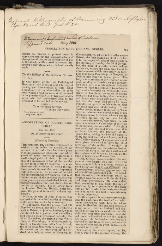 newspaper clipping in a book