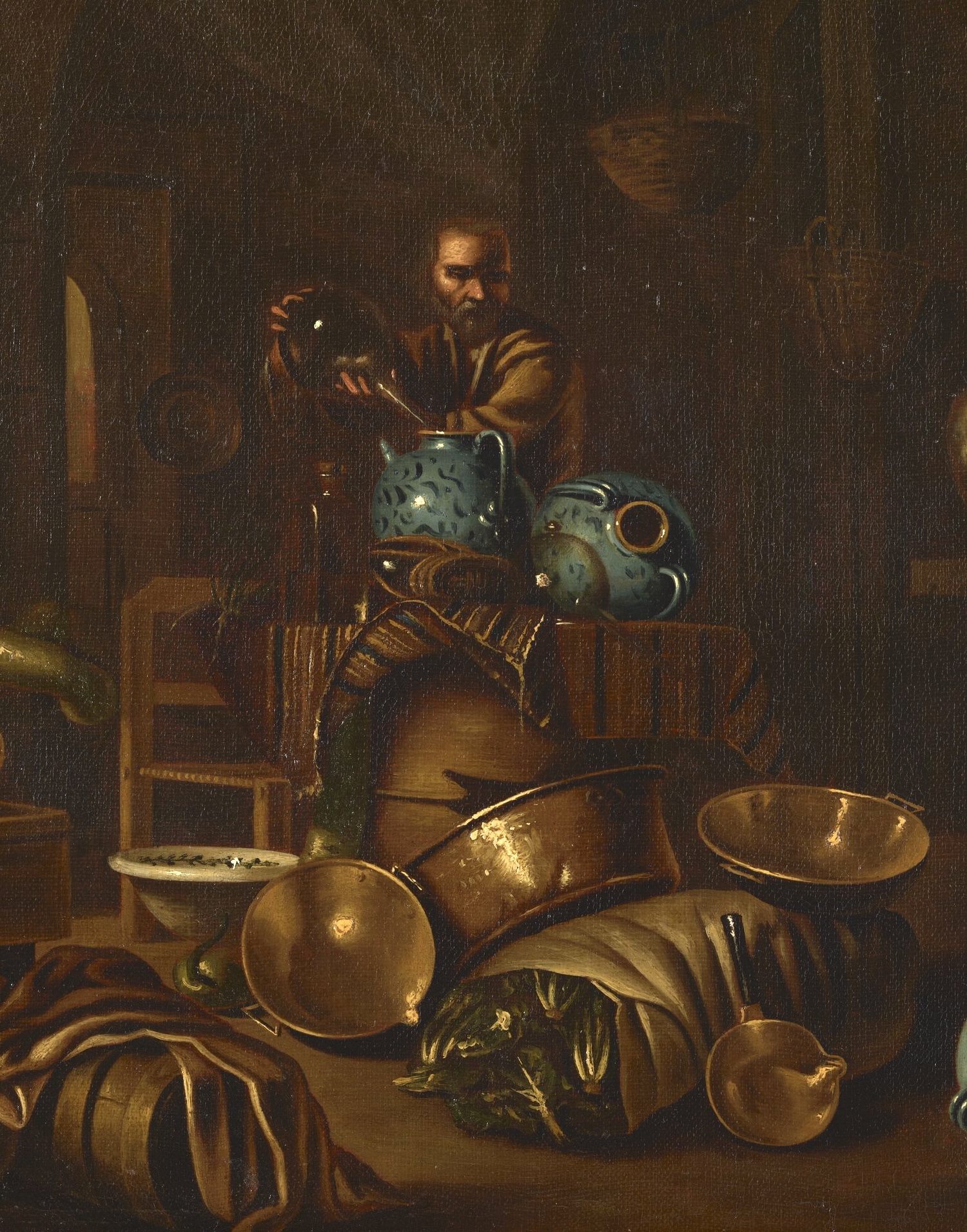 painting of a man filling jugs