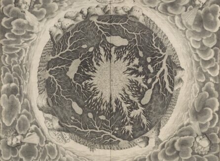 engraving of the inside of Earth from an old book
