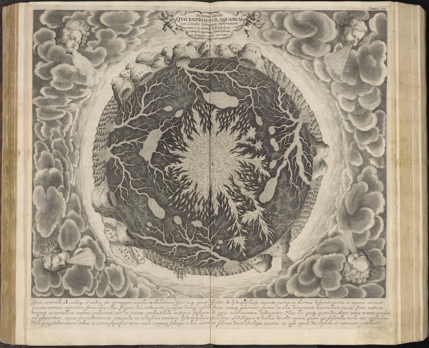 engraving of the inside of Earth from an old book