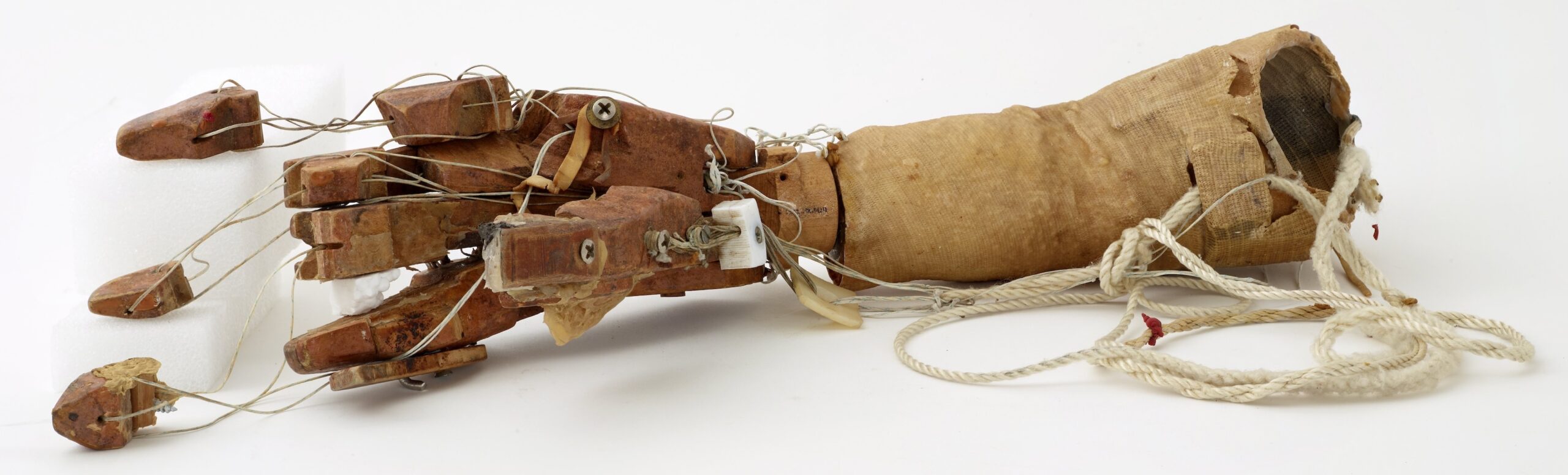 Prosthetic arm with hand, designed by Morris A. Robbins