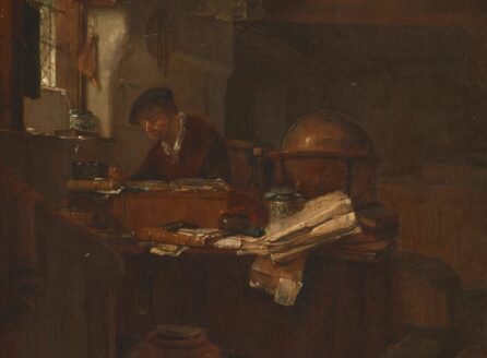 painting of an alchemist in his laboratory