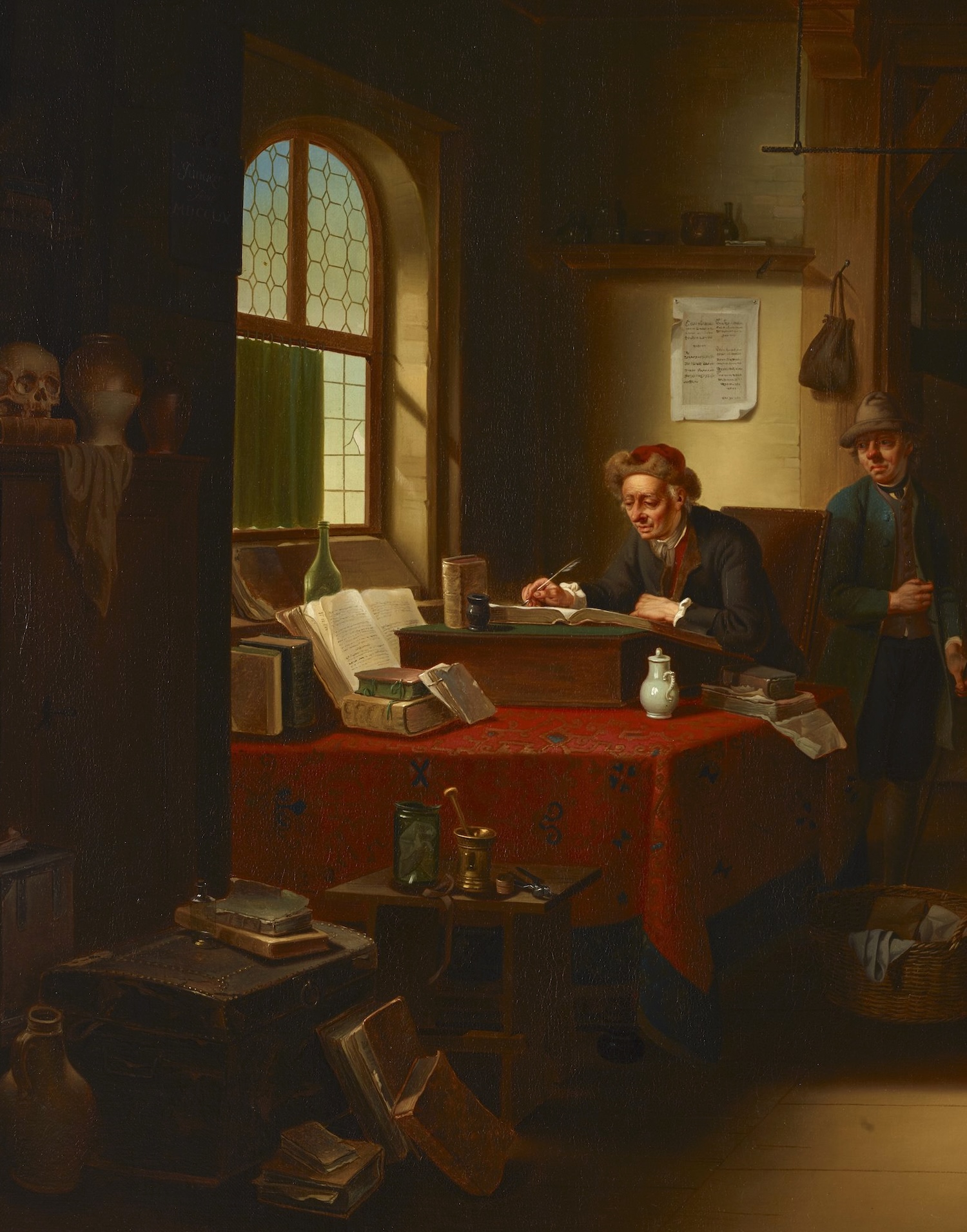 painting of an alchemist in his studio