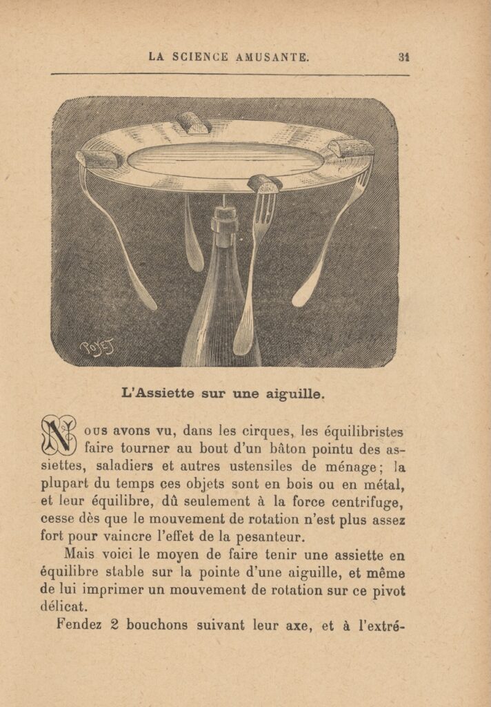 Page from La Science Amusante showing an experiment