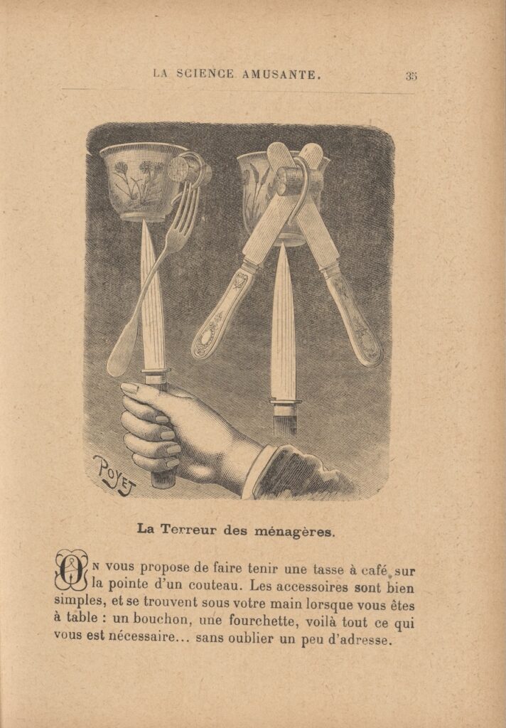 Page from La Science Amusante showing an experiment