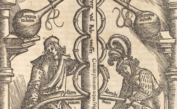 alchemical illustration from an old book