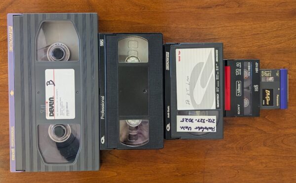Photo of outdated video tapes
