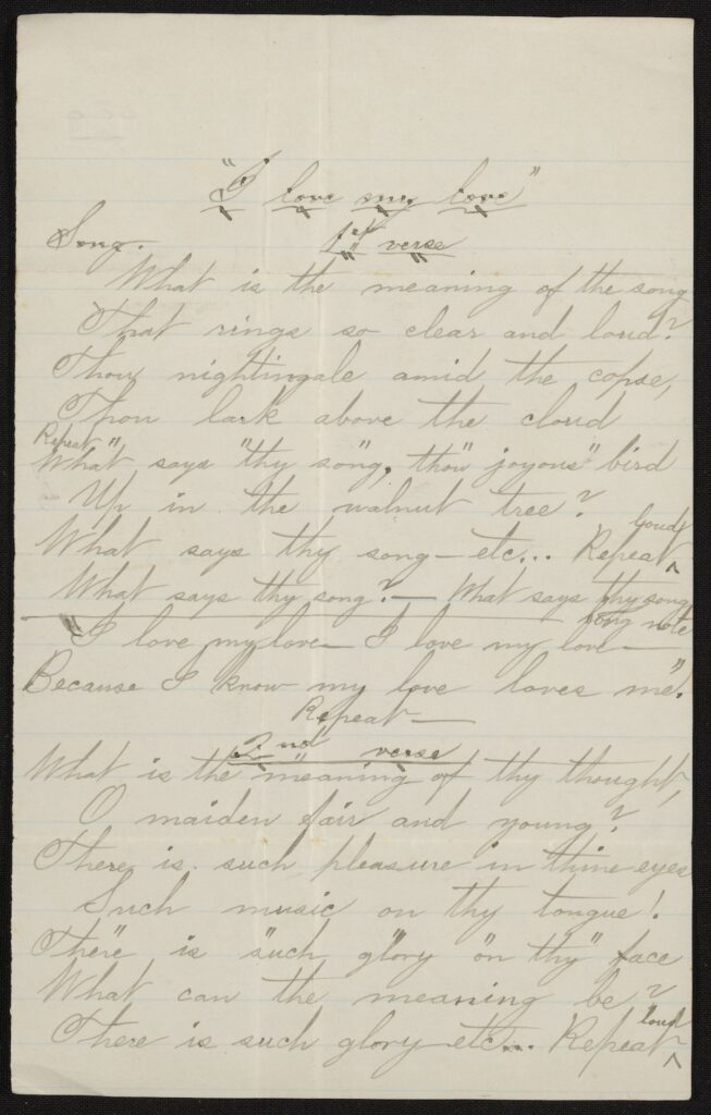 handwritten poem