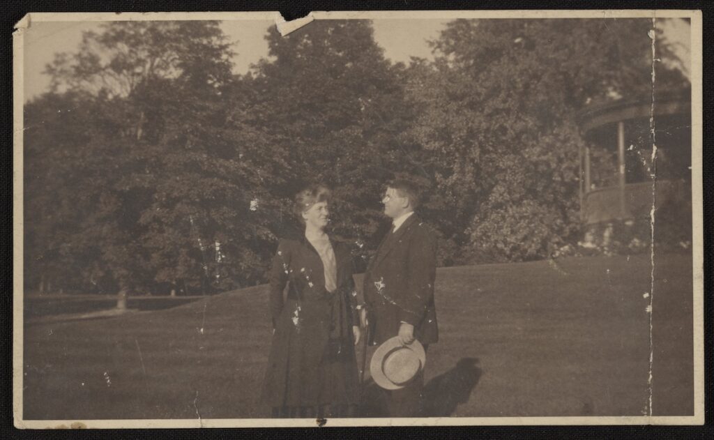 old black and white photo of a man and woman