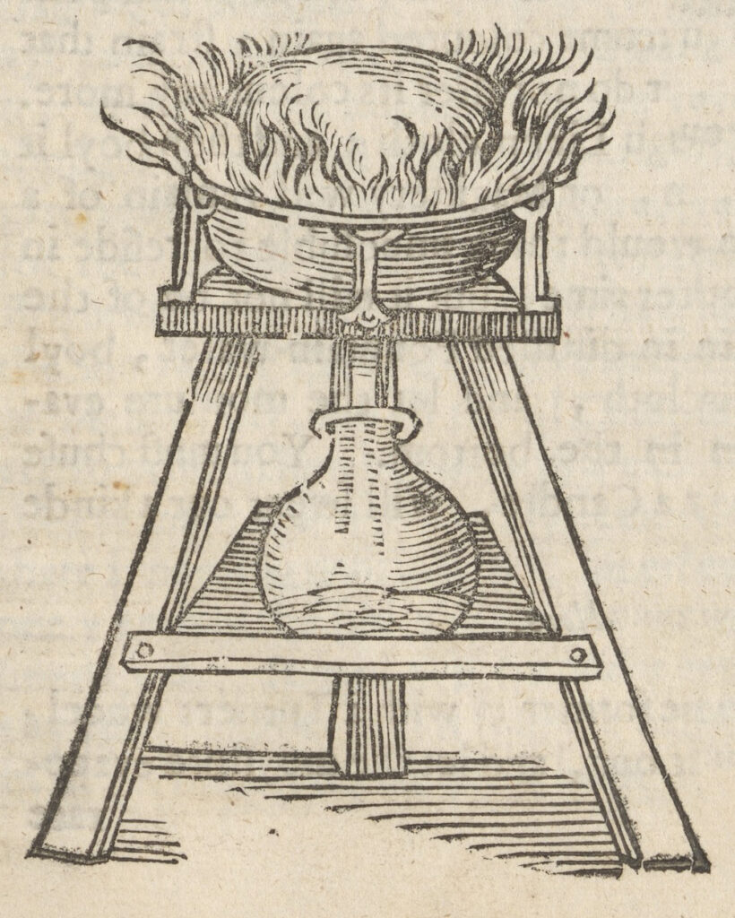 illustration of a instrument for distillation by Giambattista Della Porta